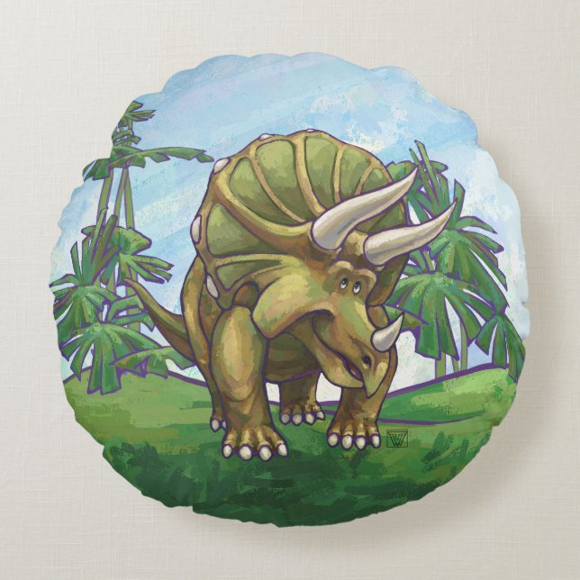 Coussins Ronds Triceratops Cadeaux & Accessoires (Devant)
