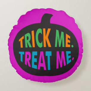 Coussins Ronds Trick Me Traite, Halloween Multi-Couleur