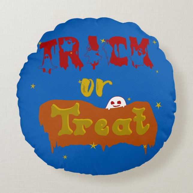 Coussins Ronds Trick or Treat Funny Boo Halloween (Devant)