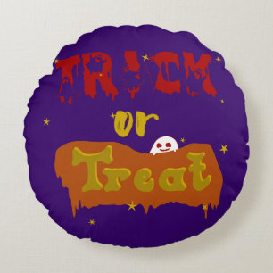 Coussins Ronds Trick or Treat Funny Boo Halloween