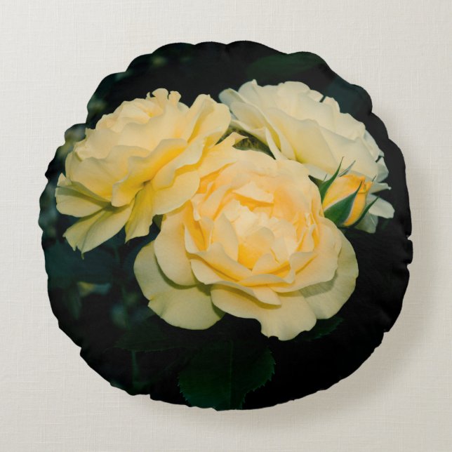 Coussins Ronds Trio de roses (Devant)