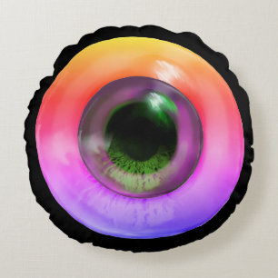 Coussins Ronds Trippie psychédélique bizarre Hippie bizarre Oeil