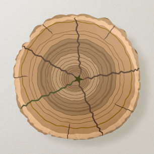 Coussins Ronds Tronçon de tronc d'arbre forestier