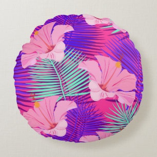 Coussins Ronds Tropical, exotique sans couture motif avec oiseau
