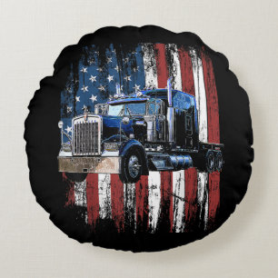Coussins Ronds Trucker American Flag Truck Driver Truck Driver Gi
