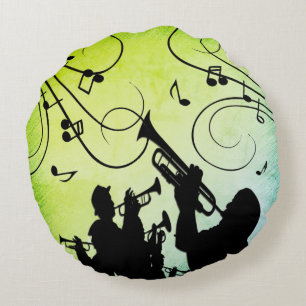 Coussins Ronds Trumpet Section Jazz Music Greens