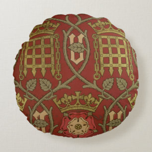 Coussins Ronds "Tudor s'est levé", papier peint de reproduction