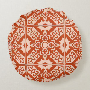 Coussins Ronds Tuiles marocaines - corail orange et pêche