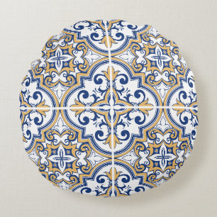 Coussins Ronds Tuiles portugaises 1