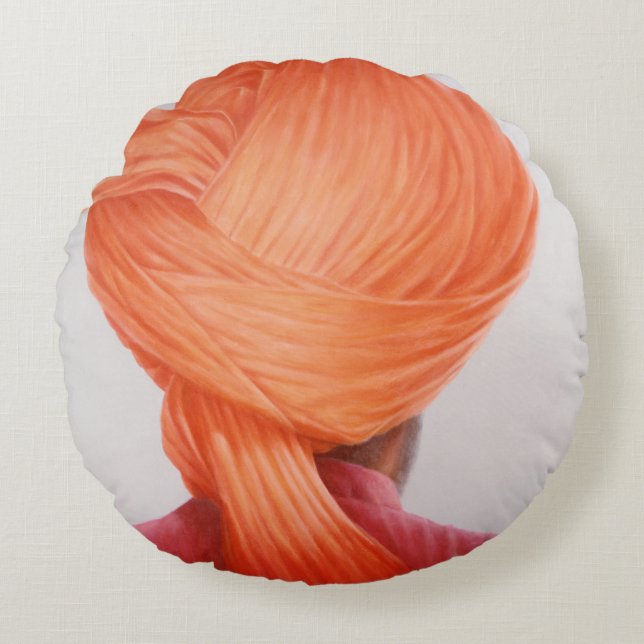 Coussins Ronds Turban de safran (Devant)
