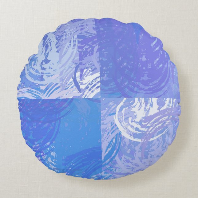 Coussins Ronds Turquoise et violet Abstrait (Devant)