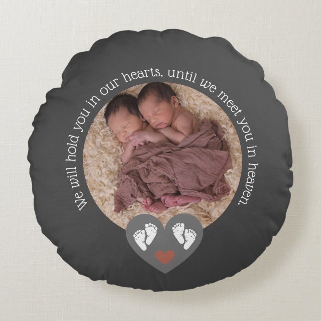 Coussins Ronds Twins fausse couche Baby Loss Memorial Stillborn (Devant)