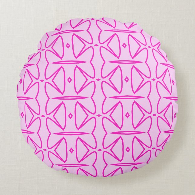 Coussins Ronds Two Toned Pink Pattern Round Pillow (Devant)