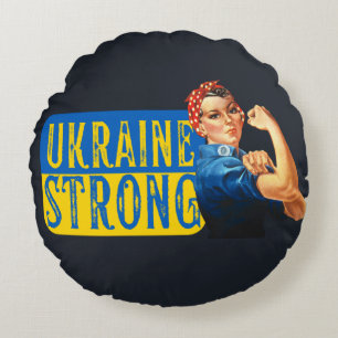 Coussins Ronds Ukraine Rosie forte le Riveter