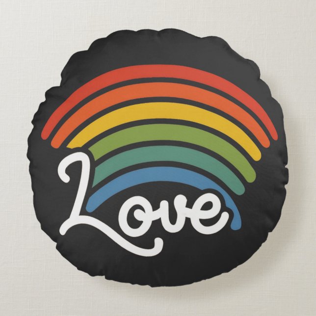 Coussins Ronds Un arc-en-ciel d'amour (Devant)
