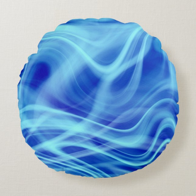 Coussins Ronds Un brouillard bleu mystique (Devant)