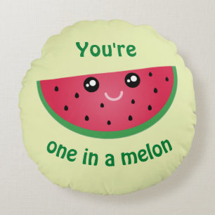 Coussins Ronds Un Dans Un Melon Funny Cute Kawaii Watermelon