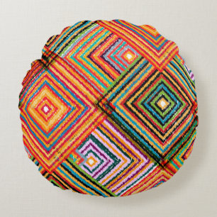 Coussins Ronds Un design de patchwork motif transparent. Rangeur