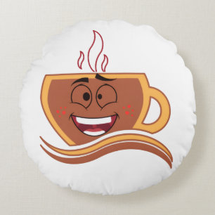 Coussins Ronds Un vrai caféinomane
