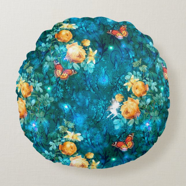 Coussins Ronds Une fée dans le jardin Série Design 11 (Devant)