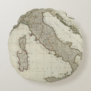 Coussins Ronds Une nouvelle carte de l'Italie avec les îles de l