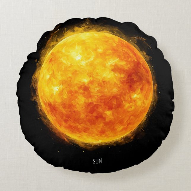 Coussins Ronds Une peinture du soleil dans un espace (Devant)