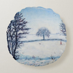Coussins Ronds Une promenade d'hivers