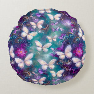 Coussins Ronds Une série de papillons mystiques Design 1