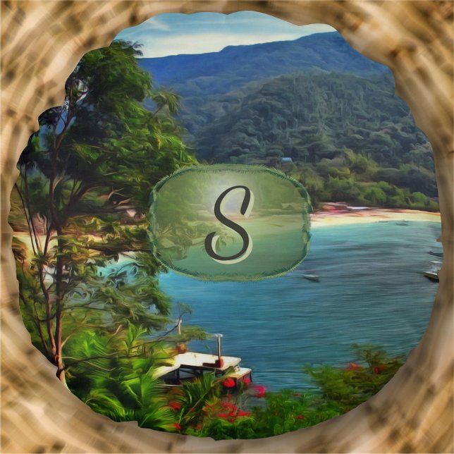 Coussins Ronds Une vue de Yelapa 0828 (Créateur téléchargé)
