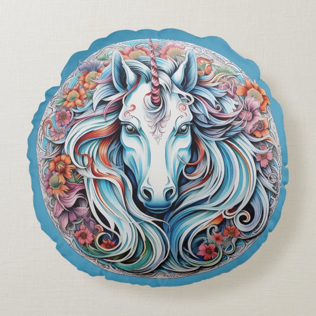 Coussins Ronds Unicorne (Devant)