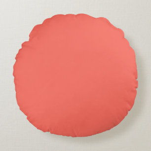 Coussins Ronds Uniforme Rouge Corail Couleurs Bohème Unies