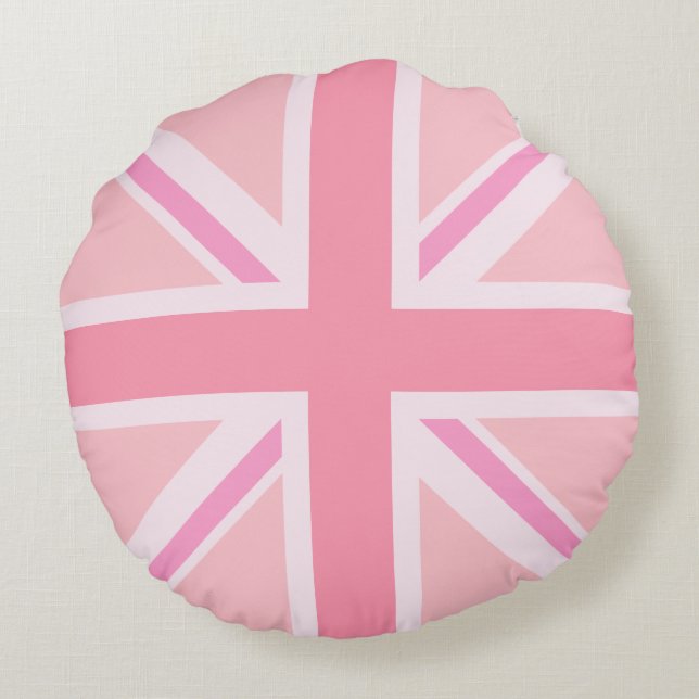 Coussins Ronds Union Jack rose/Drapeau (Dos)