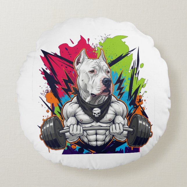 Coussins Ronds Unleash Your Inner Beast with the Alpha Muscle Pit (Devant)