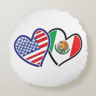 Coussins Ronds USA—Mexique-Love-2