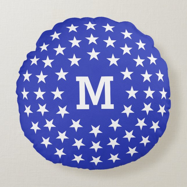 Coussins Ronds USA Patriot Custom Monogram lancer oreiller (Devant)