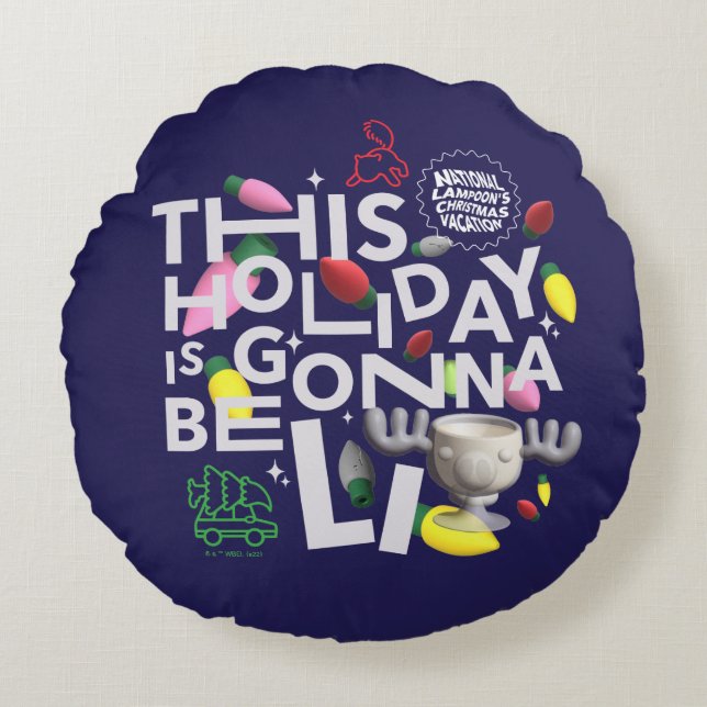 Coussins Ronds Vacances de Noël | Ce jour férié va être illuminé (Devant)