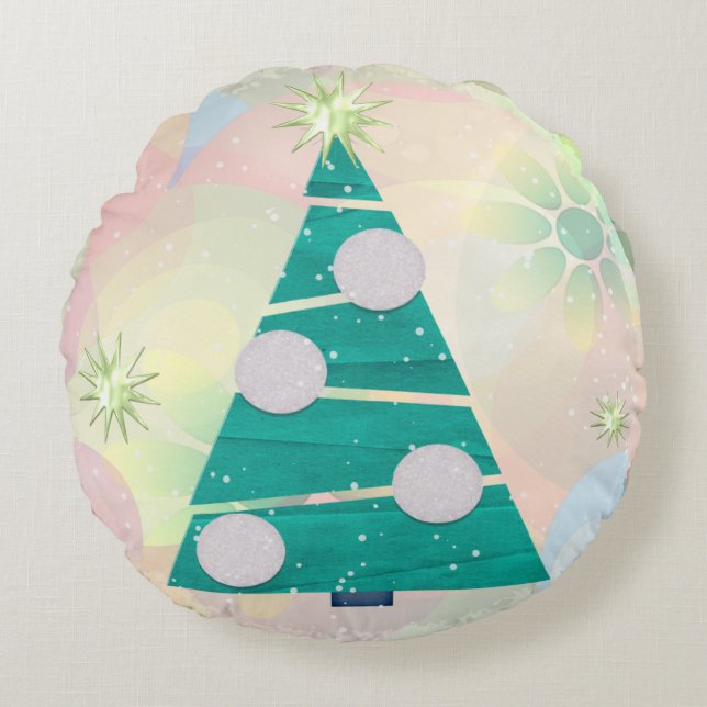 Coussins Ronds VACANCES DE Noël Pastel (Devant)