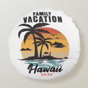 Coussins Ronds Vacances en famille Hawaii 2026 Tropical