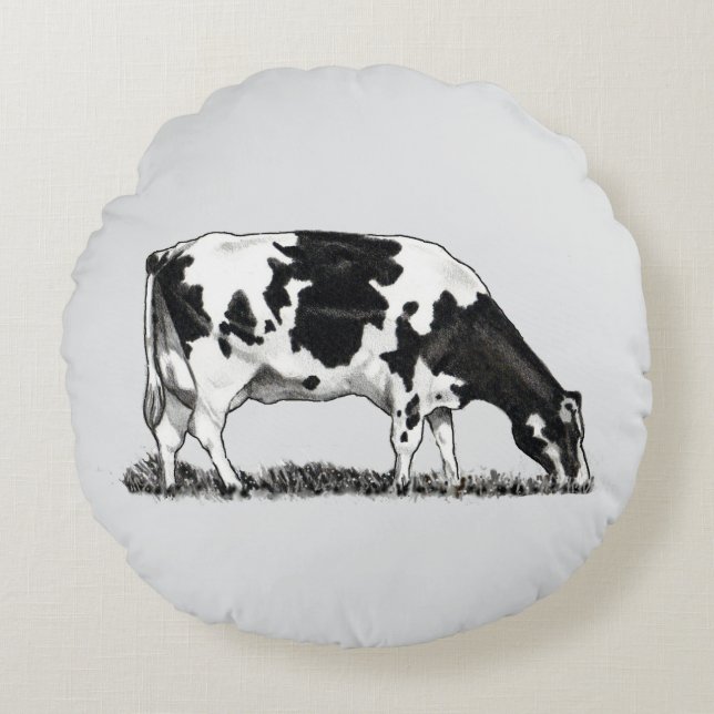 Coussins Ronds Vache laitière Holstein (Devant)
