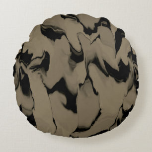 Coussins Ronds Vagues de Noir et Brown