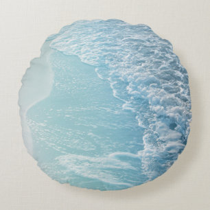 Coussins Ronds Vagues de rêve bleu turquoise doux #2 #eau #déco