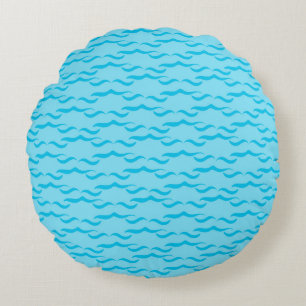 Coussins Ronds Vagues d'eau de mer bleu pastel Océan paisible
