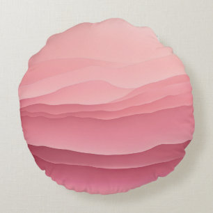 Coussins Ronds Vagues roses douces art IA