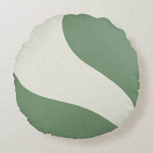 Coussins Ronds Vagues simples en vert