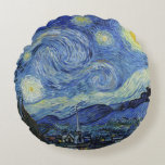 Coussins Ronds Van Gogh * Nuit étoilée<br><div class="desc">La nuit étoilée de Van Gogh. S'il vous plaît visitez mon magasin pour un design plus intéressant et plus de choix de couleurs. => zazzle.com/iwheels*</div>