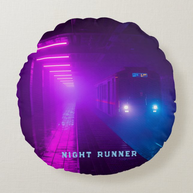 Coussins Ronds Vap Retro Synthwave (Devant)