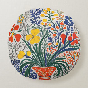 Coussins Ronds Vase et fleurs sauvages