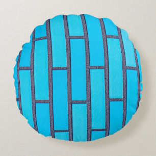 Coussins Ronds vecteur de brique turquoise et grise
