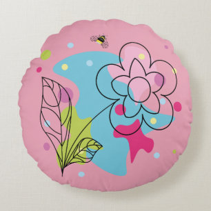 Coussins Ronds Vecteur vectoriel tendance motif d'une fleur d'été