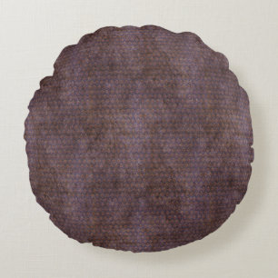 Coussins Ronds Velours Faux - Mauve Foncé